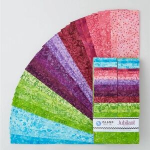 Jubilant cotton batik strip set / jelly roll by Iskand Batik